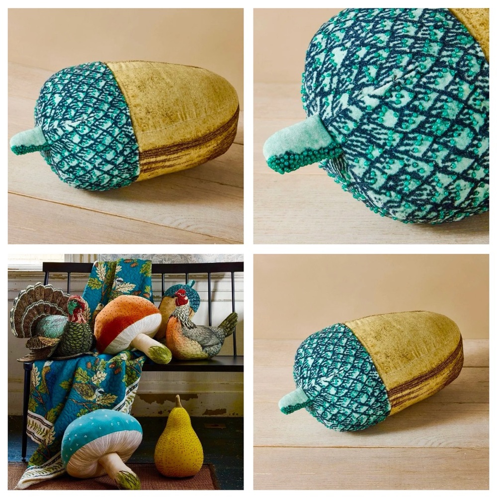 15"x8" Beaded Acorn Novelty Pillow - John Derian for Target
